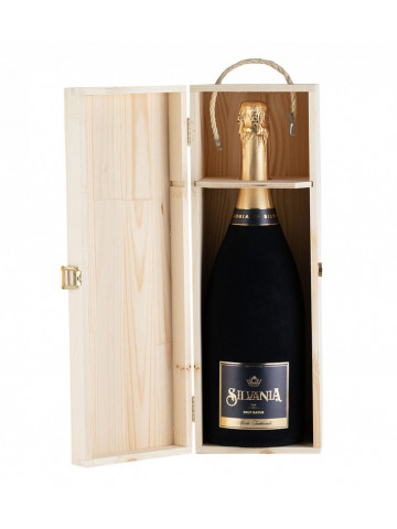 Silvania Spumant Premium Lux Brut Natur Magnum Cutie Lemn 1.5L