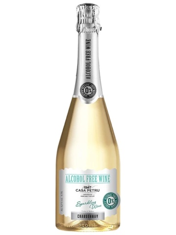 Casa Petru Sparkling Chardonnay Demisec Vin Spumant Fara Alcool 0.75L