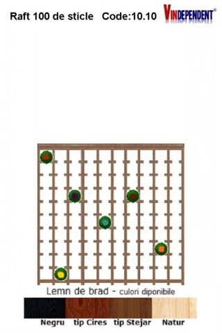 Raft din lemn cu blat pentru 100 de sticle
