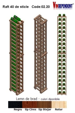 Raft din lemn pentru 40 sticle