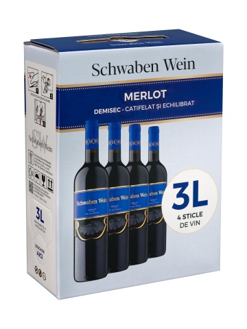 Recas Schwaben Wein Merlot Demisec Bag in Box 3L