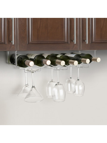 Final Touch Suport Inox pentru sticle si pahare de vin