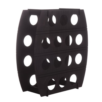 Raft negru tip butoi pentru 14 sticle