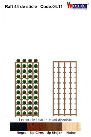 Raft din lemn pentru 44 de sticle