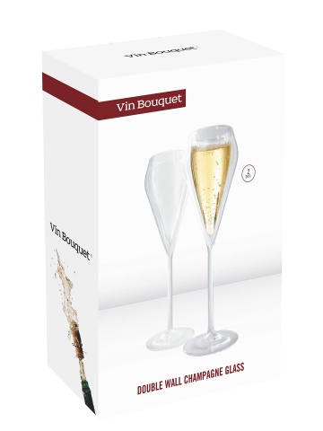 Vin Bouquet Set 2 pahare sampanie cu pereti dubli