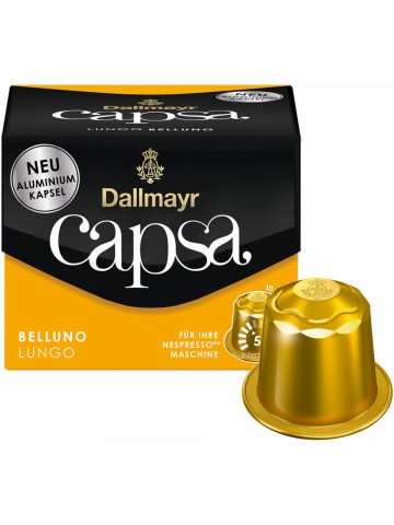 Capsule Cafea Dallmayr Capsa Espresso Lungo Belluno, compatibil Nespresso, 10 capsule, 56 gr