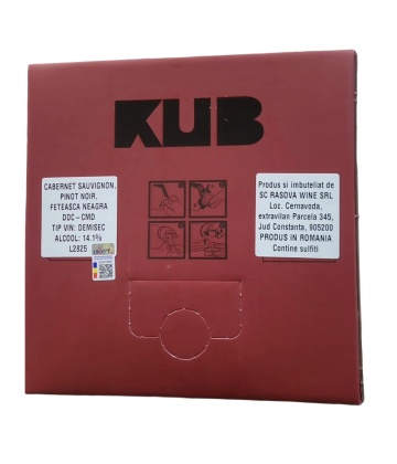 Rasova Kub Cabernet Sauvignon, Feteasca Neagra, Pinot Noir Bag In Box Rosu Demisec 10L