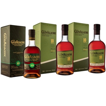 GlenAllachie Colectie Cask Strength 10 YO 3 Expresii 0.7L