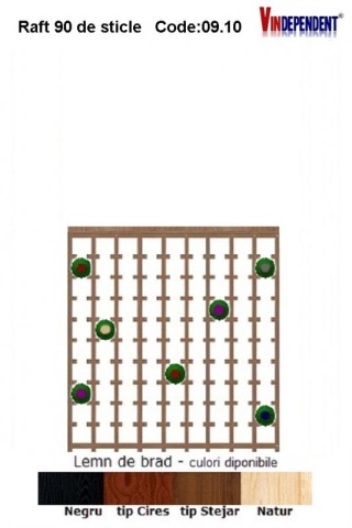 Raft din lemn cu blat pentru 90 de sticle
