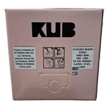 Rasova Kub Feteasca Neagra, Syrah, Pinot Noir Bag In Box Rose Demisec 10L