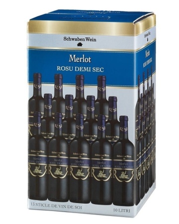 Recas Schwaben Wein Merlot Demisec Bag In Box 10L