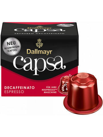 Capsule Cafea Dallmayr Capsa Espresso fara cofeina, compatibil Nespresso, 10 capsule, 56 gr