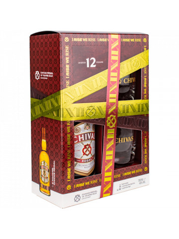 Chivas Regal Blended Scotch Whisky 12 YO Cutie cu Pahare 0.7L