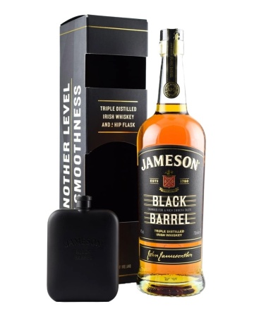 Jameson Black Barrel Irish Whiskey Hip Flask 0.7L