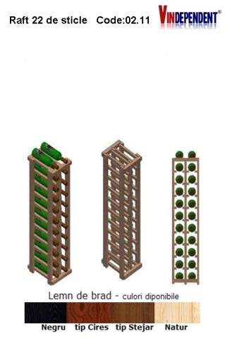 Raft din lemn pentru 22 sticle