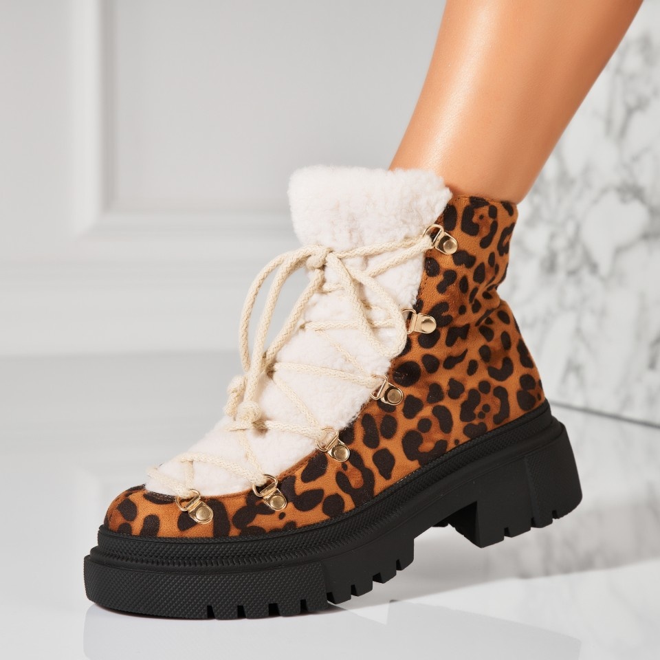 Потъмнели ботуши Обърната Екологична Кожа Животински печат (Animal Print) Ymelia