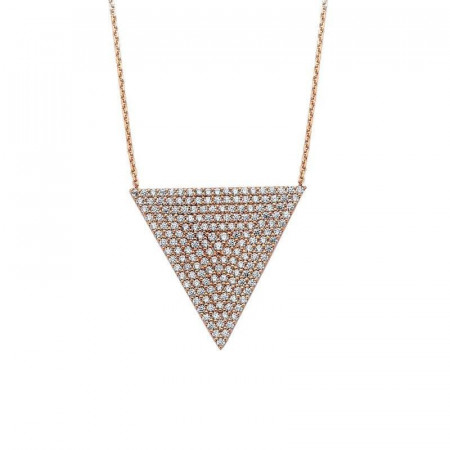 Rose Gold  Triangle  Necklace Silver Wholesale