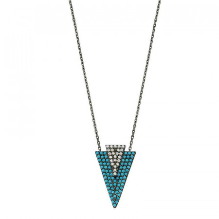 Turquoise Triangle Necklace 925 in Jewelry Wholesale