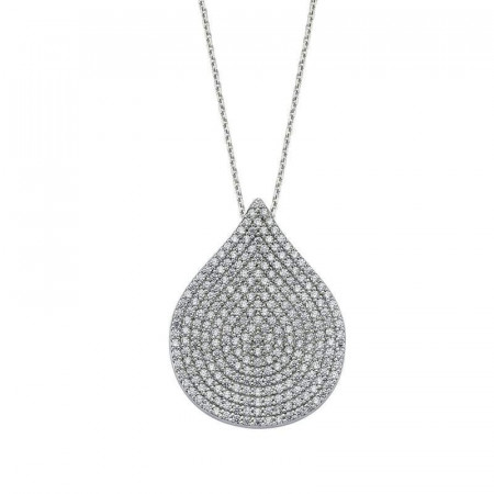 CZ Drop Necklace Silver Wholesale