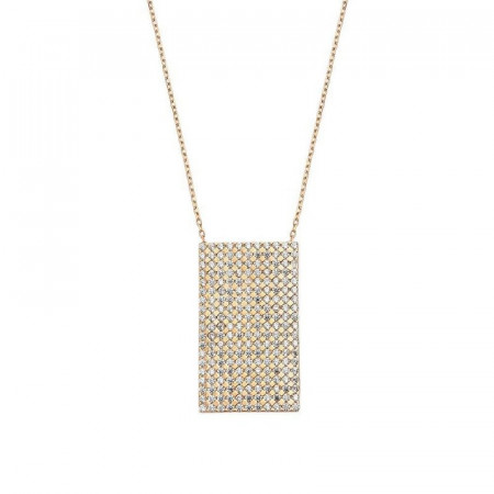 Geometric Silver Necklace White CZ Wholesale