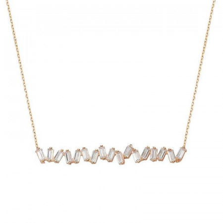 Bar Rose Gold Plated Silver Necklace