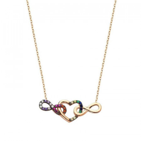 infinity Heart Necklace Gold Plated Silver Wholesale