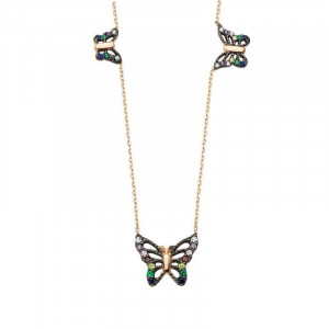 Butterfly Turkish Necklace Gold Plated over Sterling Silver
