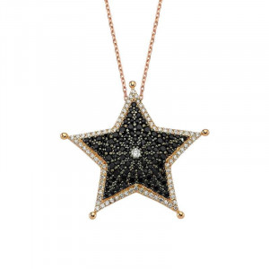 Sheriff Jewelry Star Design Silver Necklace Wholesale