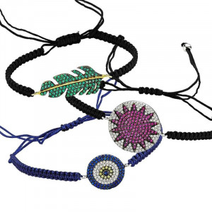 Turkish Evil Eye Silver Bracelets  Macrame Jewelry Wholesale