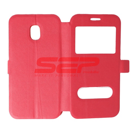 Husa FlipCover Smart View Samsung Galaxy J3 2017 ROSU