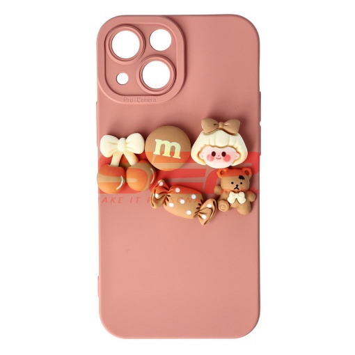 Husa silicon 3D Cartoon Apple iPhone 13 Mini Pink Candy