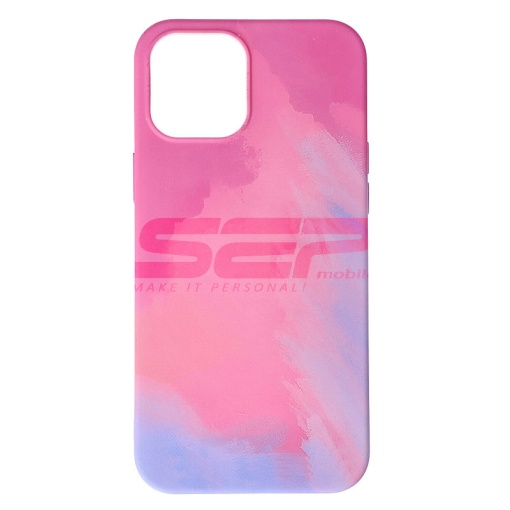 Husa silicon Watercolor Apple iPhone 12 Pro Max Purplish Red