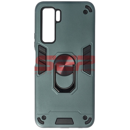 Husa TPU+PC Armor Ring Case Huawei P40 Lite 5G / nova 7 SE Midnight Green