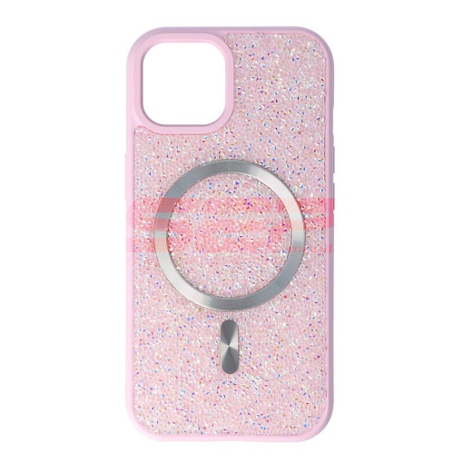 Husa TPU+PC Diamonds Magsafe Apple iPhone 15 Pink