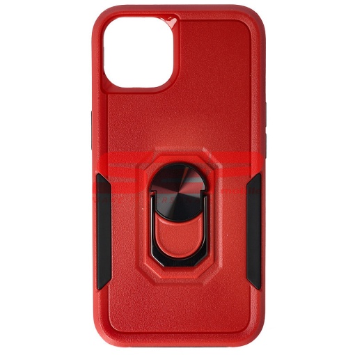 Husa TPU+PC Shockproof Ring Case Apple iPhone 13 Red Black