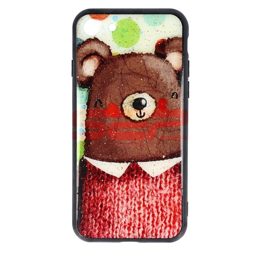 Husa UV Copy Glass Apple iPhone SE 2022 Bear