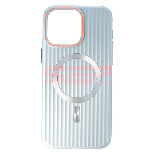 Husa PC Metallic Lines Magsafe Apple iPhone 15 Pro Max Silver