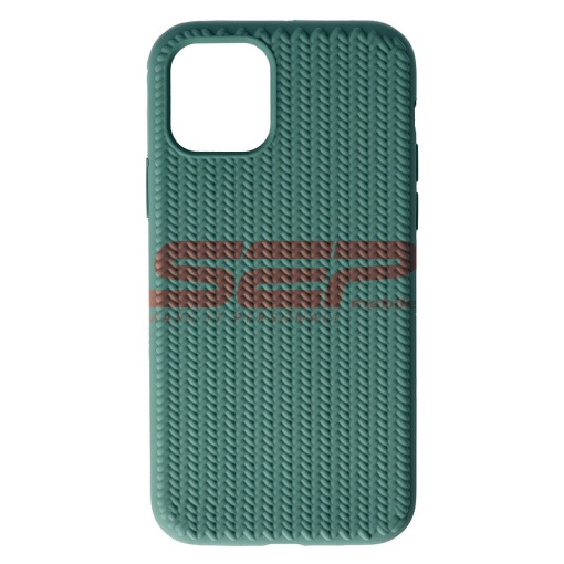 Husa silicon Woven Texture Apple iPhone 11 Pro Midnight Green