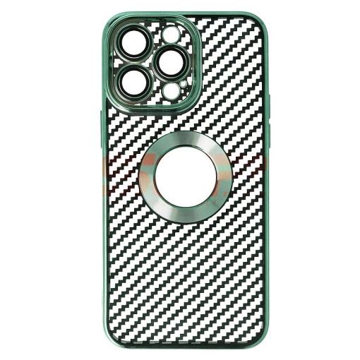 Husa TPU Luxury Carbon Fiber Apple iPhone 14 Pro Max Green