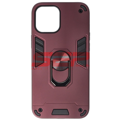 Husa TPU+PC Armor Ring Case Apple iPhone 12 Pro Max Wine