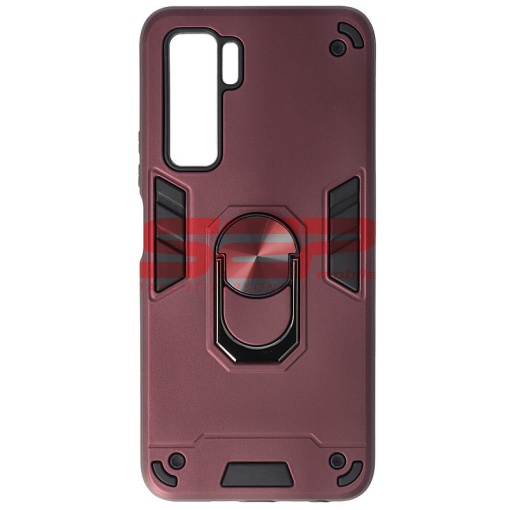 Husa TPU+PC Armor Ring Case Huawei P40 Lite 5G / nova 7 SE Wine