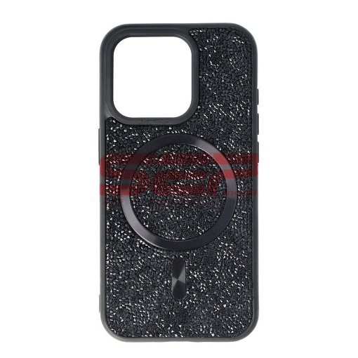Husa TPU+PC Diamonds Magsafe Apple iPhone 15 Pro Black