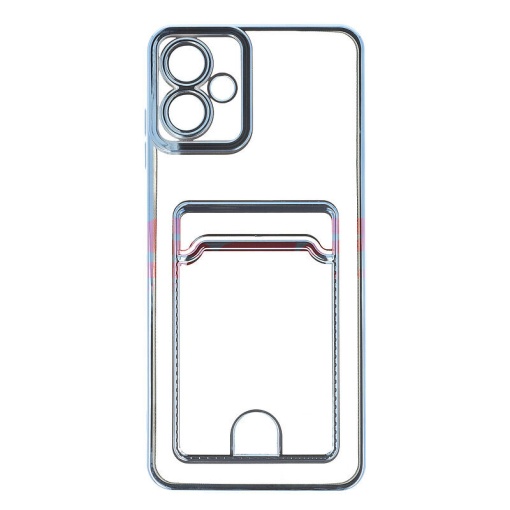Husa TPU Plating Frame Card Holder Samsung Galaxy A06 5G Blue