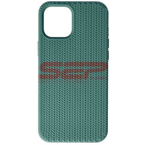 Husa silicon Woven Texture Apple iPhone 12 Pro Max Midnight Green