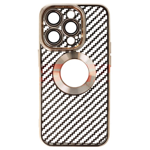 Husa TPU Luxury Carbon Fiber Apple iPhone 14 Pro Gold