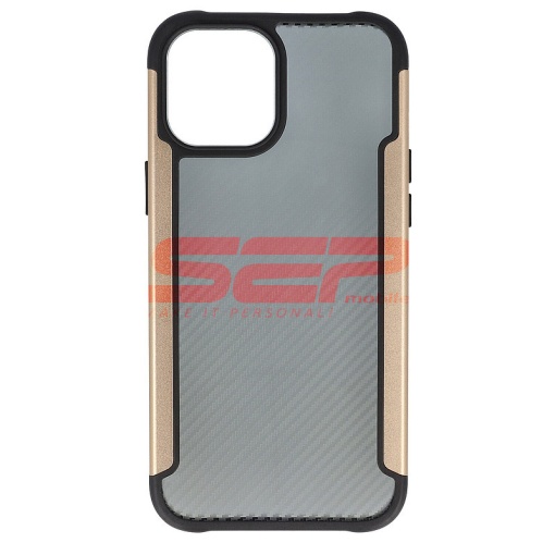 Husa TPU+PC Carbon Fiber Apple iPhone 12 Pro Max Gold