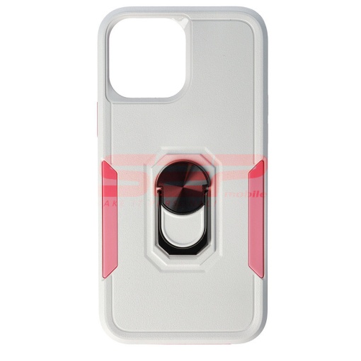 Husa TPU+PC Shockproof Ring Case Apple iPhone 13 Pro Max Milky Pink