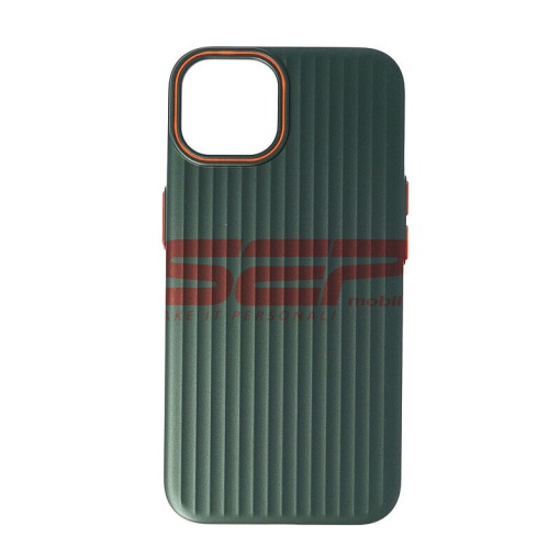 Husa PC Metallic Lines Apple iPhone 13 Green