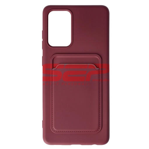 Husa TPU Card Holder Samsung Galaxy A72 Burgundy