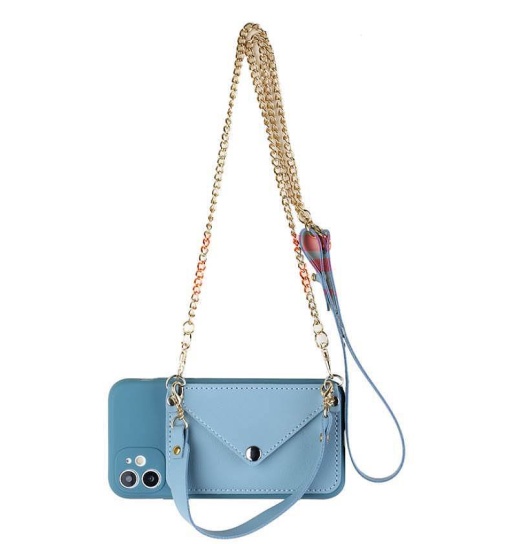 Husa TPU Crossbody Wallet Apple iPhone 8 BLUE